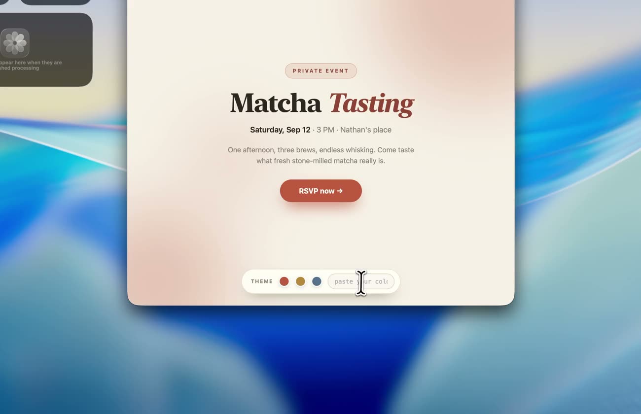 Whisk clipboard history floating over a Mac application